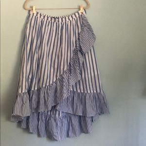 Striped Skirt with Ruffles